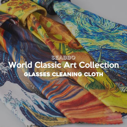 Glasses Cleaning Cloth,Microfiber Eyeglass Cleaner Art Design Keychain 4PCS - color: Blue