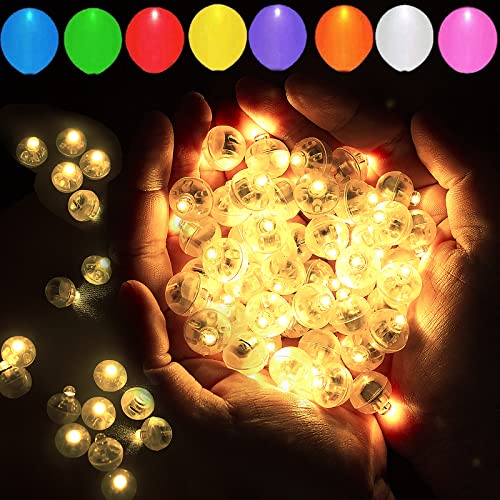 100pcs Warm White LED Balloon Light, Round Led Mini Ball Lamp for Paper Lantern Balloon, Indoor Outdoor Party Event Fun Birthday Party Wedding Decoration Supplies - color: Warm White, size: 100PCS