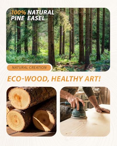 Pine Wood A-Frame Art Easel Stand, Foldable Wooden Painting Easel, Natural - style: Natural