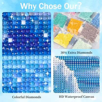 xcemhil Flower Diamond Art Kits for Adults, Iris 5D Diamond Painting Kits - color: 11-Flower, size: 12x16 inch