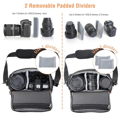 MOSISO Small Camera Bag for Photographers, Camera Shoulder Bags, Black - color: Black