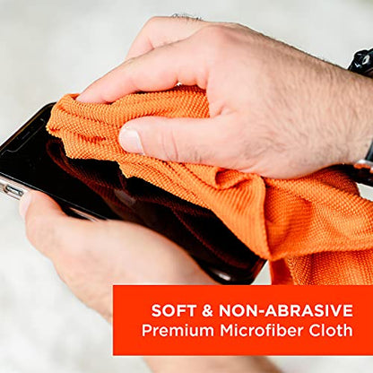 WHOOSH! Microfiber Glasses & Screen Cleaning Cloth, 3 Pack, 14x14, Orange - size: 3 Count (Pack of 1)