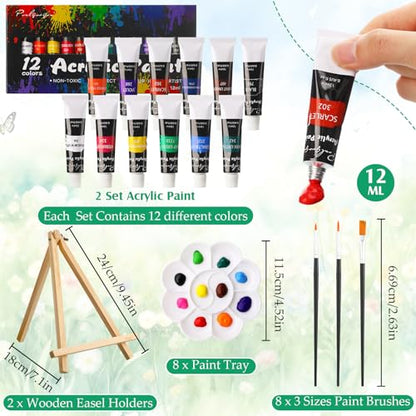 Cholemy 36 Pcs Paint and Sip Kit Gift for Adults 8''x10'',Animal - style: Animals