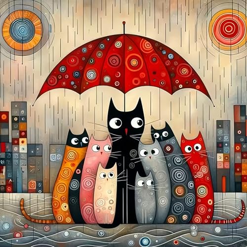 Axquilon Cat Diamond Art Kits for Adults 12x12 inch - color: Cat-A