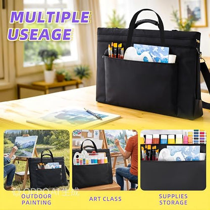 JJRING 36x48 Art Portfolio Tote Bag With Shoulder Strap, Black - size: 36''*48''