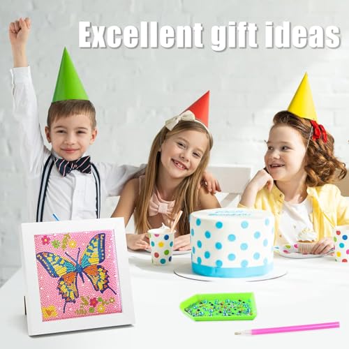 EOYDKAP Small Diamond Art Kits for Adults, Butterfly Diamond Art with Frame - size: Pink Butterfly