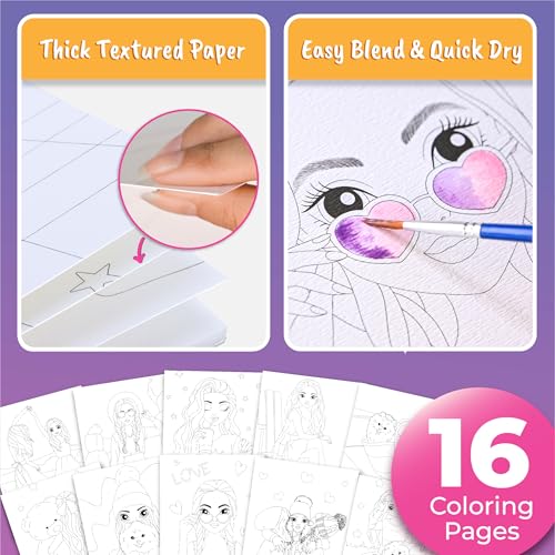 BSCOOL Watercolor Paint Sets for Kids Coloring Book Beginners. Water Color