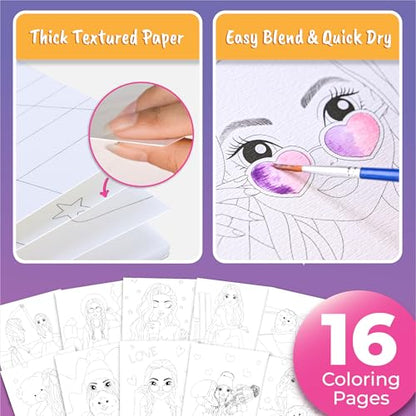 BSCOOL Watercolor Paint Sets for Kids Coloring Book Beginners. Water Color