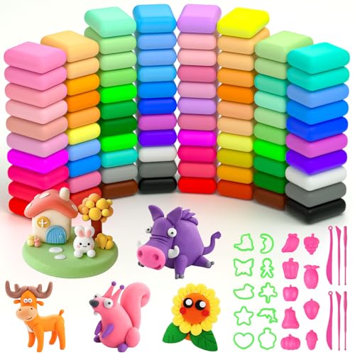 Ainiv Air Dry Clay Kit, 84 Colors DIY Model Magic Clay for Kids - color: 84 Colors