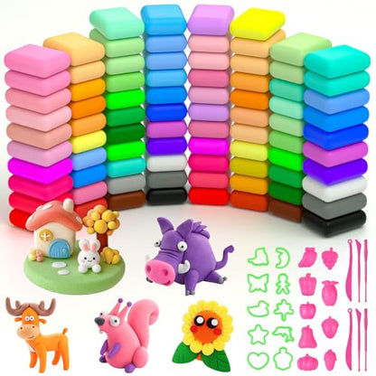 Ainiv Air Dry Clay Kit, 84 Colors DIY Model Magic Clay for Kids - color: 84 Colors