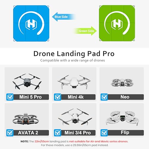 Drone Landing Pad Weighted Foldable for DJI Mini/Neo/FPV Drone, 22in/55cm - size: 22in/55cm