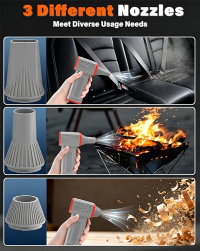 FT08 Compressed Air Duster, 1-10 Stepless Speed Adjustable - color: Gray, Blow