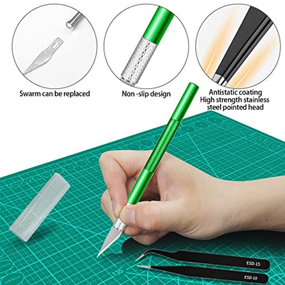 25pcs Precisio with Deburring Tool, Craft Knife,hand File,Carving Knife Suitable for sanding, carving, modeling, cutting, scraping,3D Printing Deburring kit