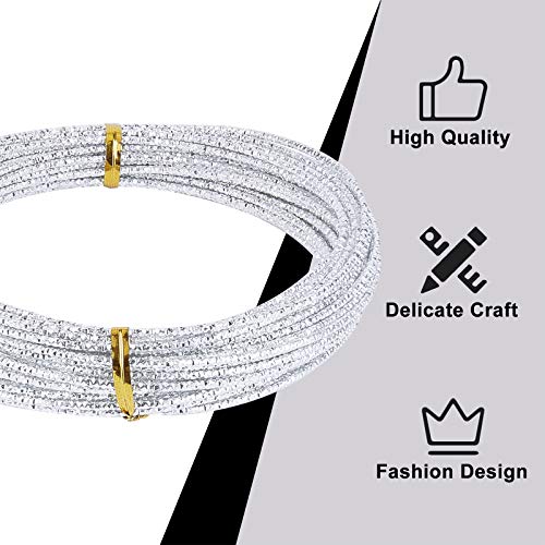 BENECREAT 12 Gauge 33 Feet Textured Silver Wire Diamond Cut Aluminum Craft Wire for Ornaments Making and Other Jewelry Craft Work - size: Diamond Cut 2