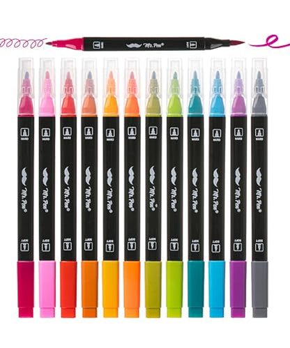 Mr. Pen- Dual Tip Brush Pens, 12 pcs, Vibrant Colors