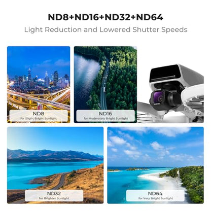 K&F CONCEPT ND Filter Kit Compatible with DJI Flip - style: ND8+ND16+ND32+ND64