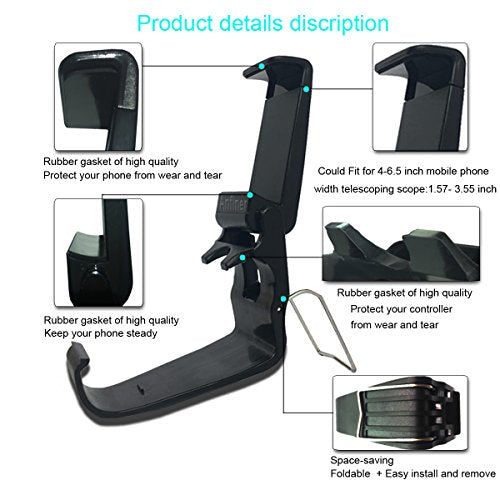 Controller Mobile Phone Holder/Cellphone Mount/Clip Compatible with Microsoft Xbox/Xbox One/Xbox Series X/S/Xbox Elite 1 /Series 2 /Steelseries Nimbus Controllers（not Controller