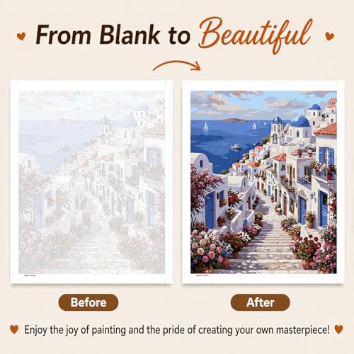 AUKELHJ Paint by Numbers Kit for Adults Beginner, Landscape, 16x20 inch - color: 08-Landscape