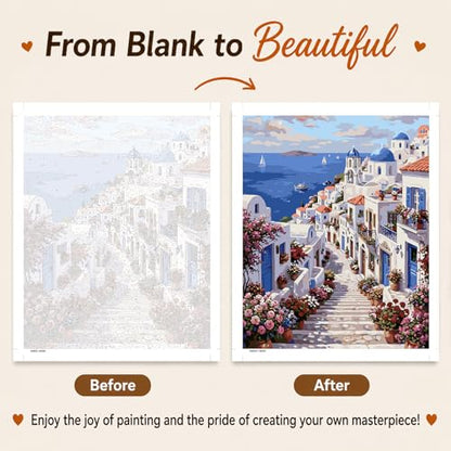 AUKELHJ Paint by Numbers Kit for Adults Beginner, Landscape, 16x20 inch - color: 08-Landscape