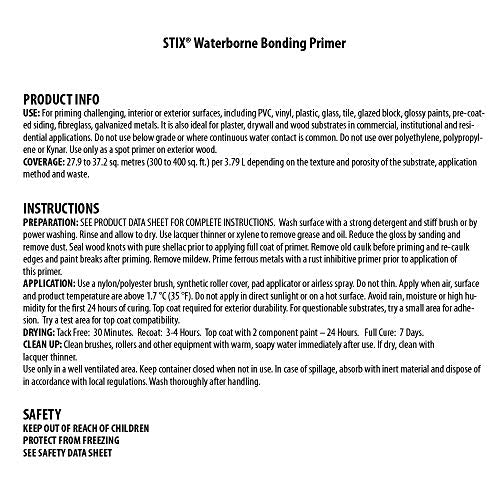 INSL-X SXA11009A-04 Stix Acrylic Waterborne Bonding Primer, 1 Quart, White - size: 32 Fl Oz (Pack of 1)