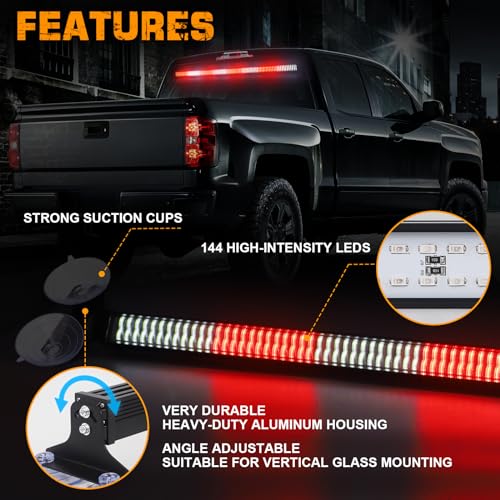XRIDONSEN 35 inch Traffic Advisor Light Bar Red White Emergency Lights - color: Red//White