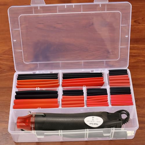 Heat Shrink Tubing Kit + 300W Mini Heat Gun for Shrink Tubing – 240pcs 3:1 Ratio Adhesive Lined Waterproof Heat Shrink Tubing for Wire Shrink Wrap. - size: Shrink Ratio 3:1 (240pcs)