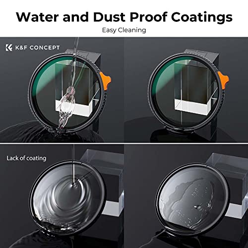 K&F Concept 72mm Variable ND Lens Filter ND3-ND1000 (1.5-10 Stops) Putter Adjustable HD Neutral Density Filter with 28 Multi-Layer Coatings for Camera Lens (Nano-X Series)