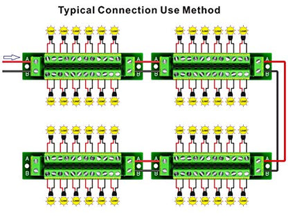OONO 16 Amp 2x12 Position Terminal Block Distribution Module for AC DC