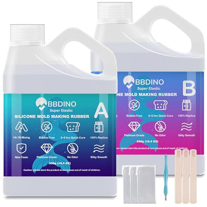 BBDINO Super Elastic Silicone Mold Making Kit 8A Clear 2.42lbs - color: 38.8 Oz Clear