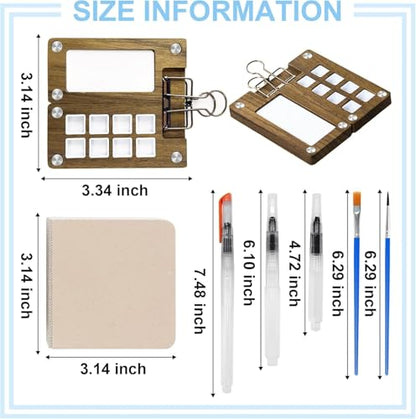 Mini Watercolor Paint Set, Travel Watercolor Set, 24 Colors