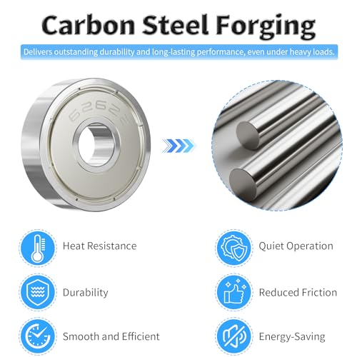 20 Pcs 627ZZ Ball Bearings, Carbon Steel, 7x22x7mm - size: 627ZZ 20Pcs