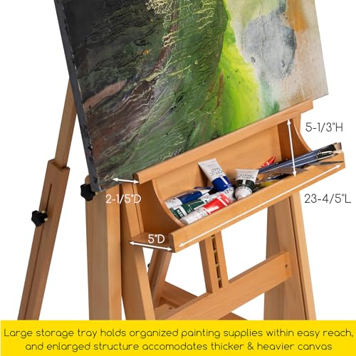 MEEDEN Enlarged Heavy Duty H-Frame Easel: Artist Wooden Studio Easel - color: Natural, size: X-Large