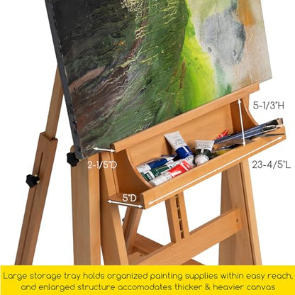 MEEDEN Enlarged Heavy Duty H-Frame Easel: Artist Wooden Studio Easel - color: Natural, size: X-Large