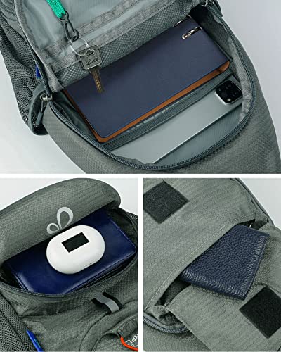 WATERFLY Packable Small Crossbody Sling Backpack Shoulder Chest Bag Daypack for Hiking Traveling Grey - color: Grey