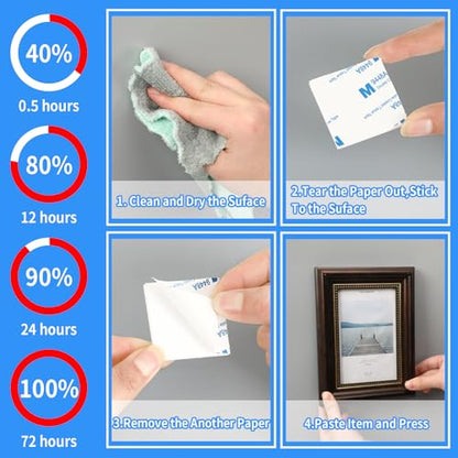 UPINS 60Pcs Double Sided Foam Tape Sticky Mounting Pads for Wall Crafts - color: White