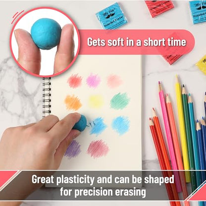 Mr. Pen- Kneaded Eraser Set, 18 Pack - color: Red, Yellow, Blue With Sharpener, size: 18 Pack