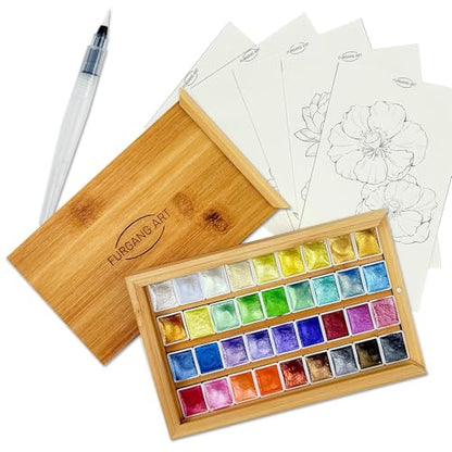 36 Shimmer Watercolor Paint Set, Metallic 2ML Shifting - color: Ethereal Hues