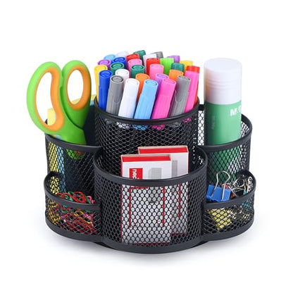 Topwey 360 Rotating Pencil/Pen Holder for Desk in Black - color: Black