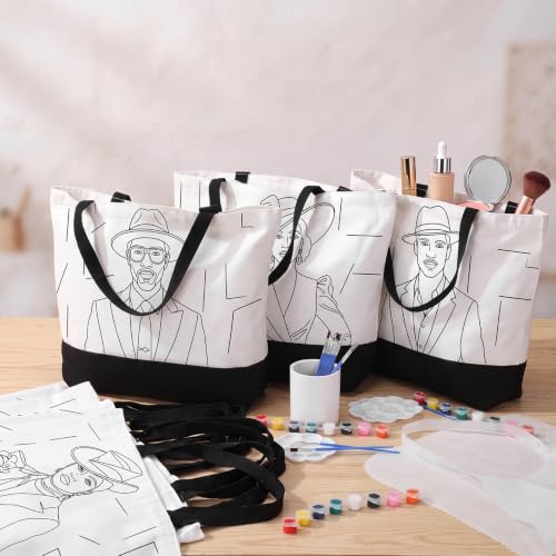 Locmeo 10 Set Paint and Sip Canvas Bags Pre Drawn Kit,Couples - style: Couples