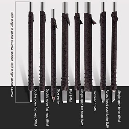Stone Carving Tool Set Chisel Carving Tool Carving Kit 8pcs Engraving Carve Cutting Blade Chisel Tool Set Tungsten Steel for Soft Stone