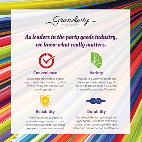 Grandipity Plastic Table Cloth Disposable 12 Pack 84" Round Aqua - color: Aqua, size: 84in. Round