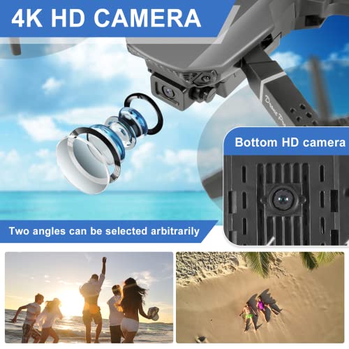 Mini Drone for Kids with 4K Dual Cameras Remote Control Toys Gifts for Boys Girls with Altitude Hold, Headless Mode, One key Return/Emergency Stop, 3D Flips 2 Batteries, Foldable RC Quadcopter
