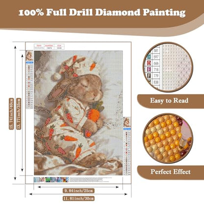 Cute Rabbit DIY Diamond Art Kits for Adults, 5D Diamond Painting Kits - color: CM076