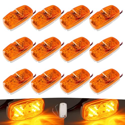 NEW SUN® Amber Trailer RV Marker Light, 10 High-intensity LED, 4x2, 12 Pcs - color: 12*Amber