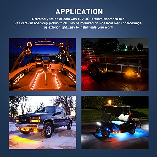 Nilight 50 PCS 3/4" Round Clearance LED Front Rear Side Marker Light - color: 50Pcs Amber