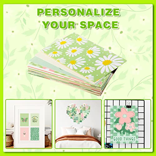 Teling 60 Pcs Wall Collage Kit, Danish Pastel Poster Wall Decor, Green - color: Green
