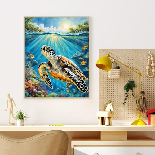 Sea Turtle Paint by Numbers Kit for Adults Without Frame 16x20 IN - color: OP-US16