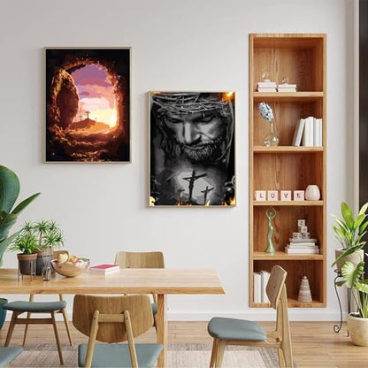 JULOUYN 2 Pack Christ Religious Paint by Numbers Kit for Adults,16x20 in - color: Jesus Risen