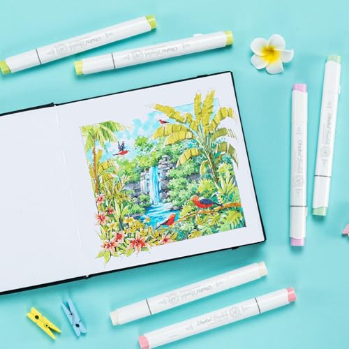 Ohuhu 6.3"x6.3" Double-Sided Bleedproof Marker Pad Art Sketchbook 60 Sheets - size: 6.3" x 6.3"