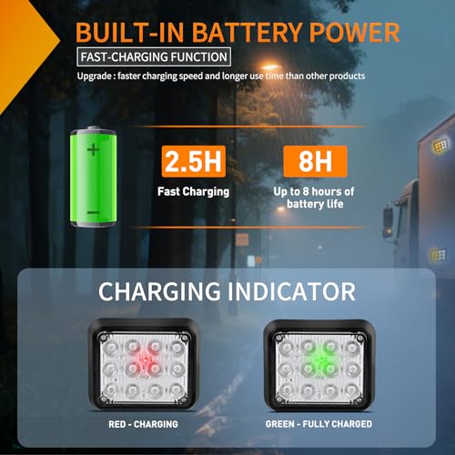 Nilight 12LED Magnetic Wireless Trailer Lights 2PCS Amber and White - color: 12LED Amber White